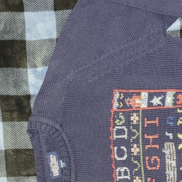 Vintage.  Made in USA. Lands' End Knit Alphabet sweater.  Women's Large. 🔥 - Picture 8 of 15